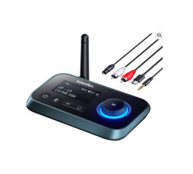 Bluetooth 5.3 Transmitter Receiver for TV to 2 Headphones