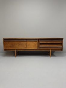 Large Mid Century Modern Asymmetrical Teak Credenza or Media Console