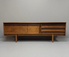 Large Mid Century Modern Asymmetrical Teak Credenza or Media Console