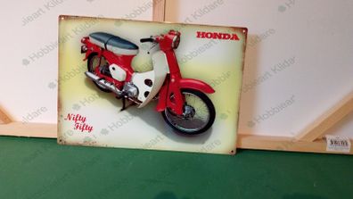 Honda 50 Nifty Fifty rusty tin metal sign ( FREE POST )