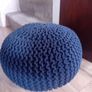 Navy knitted Footstool Image 3