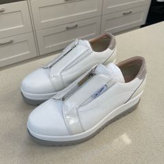 Carl Scarpa White Leather Platform trainer | Size 40