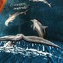 Soft Reversible Ocean World Throw/Blanket -Whale /Dolphin Motives Image 2