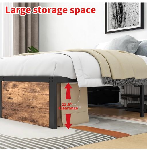 King Size Bed Frame,Metal Bed 150x200cm,5ft