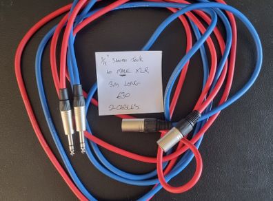 1/4" Stereo jack to male XLR 3M