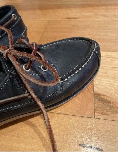 Timberland Kids leather UK 3 navy boat shoes