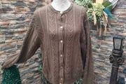 Brown button up knitted cardigan made in Italy