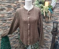 Brown button up knitted cardigan made in Italy