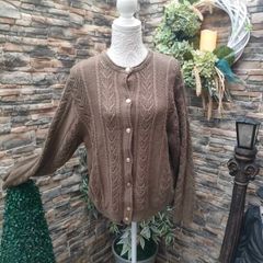 Brown button up knitted cardigan made in Italy