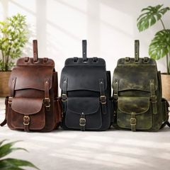 Handmade Genuine Leather Backpack Vintage Rustic Rucksack for Men & Women Travel, School Laptop Bag