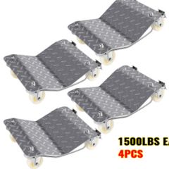 4 Pcs Car Tire Wheel Trolley Dollies Vehicle Moving Tire Skates with 4 Casters 1500 Lbs Weight Capacity Auto Repair Mover