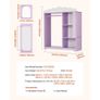 Kids Dress Up Storage, with Jewelry Cabinet, Dress Up Closet with Mirror and Shelves, Princess Costumes Wardrobe Closet, Toddler Costume Organizer Armoire, for Bedroom, Kids Room, Girls, Purple Image 6