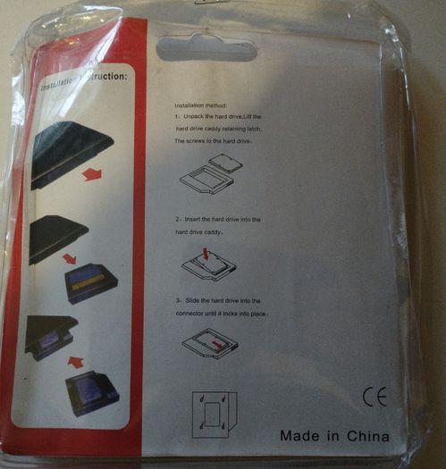 Caddy for Hard Drive or SDD. Replace DVD Drive in Laptop or PC with 2.5 SSD