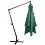 Hanging Parasol 300x300 cm Wooden Pole Green Image 2