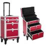 Make-Up Trolley, Cosmetic Case, Make-up case  with 4 Removable, Universal Wheels Image 7