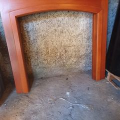 wooden fireplace surround