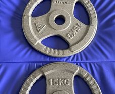 Two 15kg unused weights (like new)