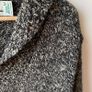 Aran Crafts Ireland Wool Sweater Men's Medium Grey Tweed Shawl Collar Fleck Image 4