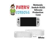 main image for ad Nintendo Switch OLED Protective Silicone TPU Console Bumper Soft Case Cover White