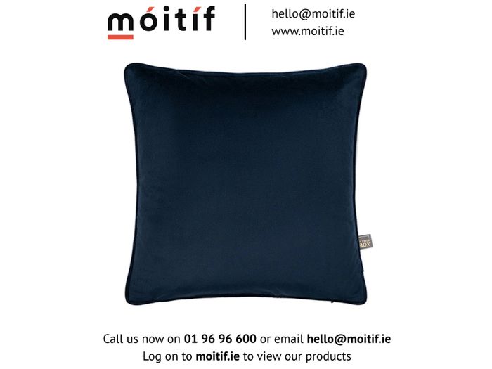 Square Velvet Cushion - Navy