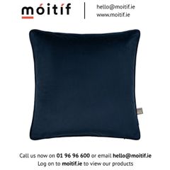 Square Velvet Cushion - Navy