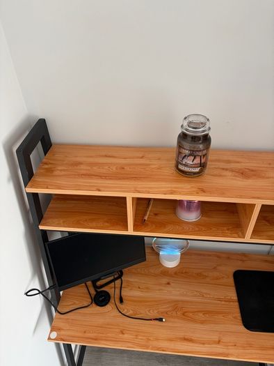 desk with shelves