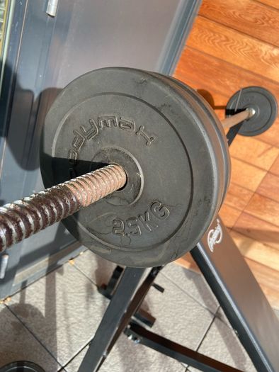 Physionics Adjustable Weight Bench + Barbell & Weights
