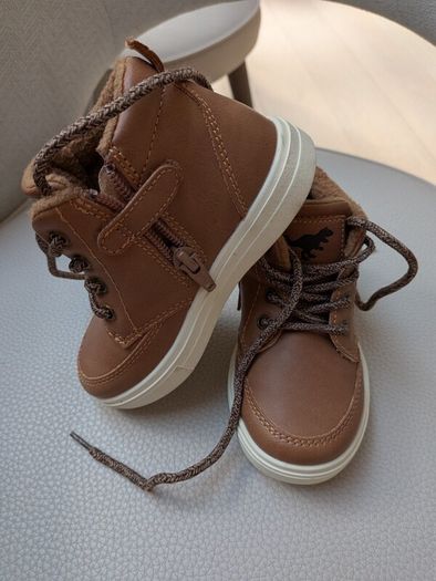 next tan boys high top fluffy boots