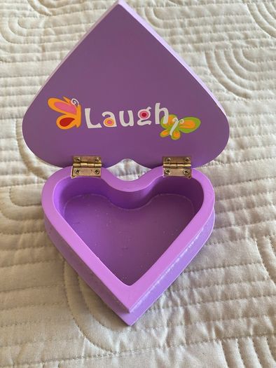 Beautiful ornate small jewellery box - Live Laugh Love