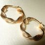 Pristine 9ct Gold 1" Twisted Rope Hoop Earrings Image 6