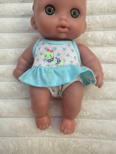 Berenguer Lil Cutesie Chubby approx. 9" Baby Doll Green Eyes 18-14 Used Please see photos