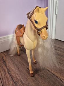 Big plastic toy horse with a gorgeous mane