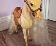 Big plastic toy horse with a gorgeous mane