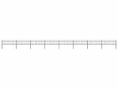 Garden Fence with Hoop Top Steel 13.6x0.6 m Black