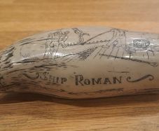 Vintage Scrimshaw Whale Tooth Carving