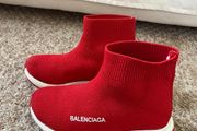Red &amp; White material Booties - 2 pics