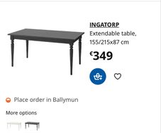 INGATORP Extendable table, black