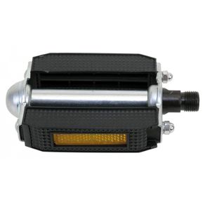 Rubber Black Block Pedals With Reflectors