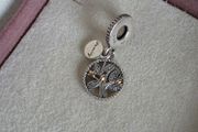 andora family tree charm/pendant two tone gold very good condition