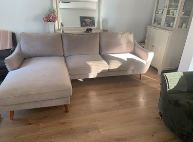 L shaped couch Beige