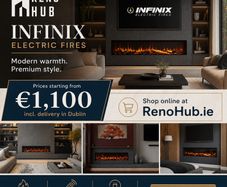 Media wall fireplace - Infinix Landscape