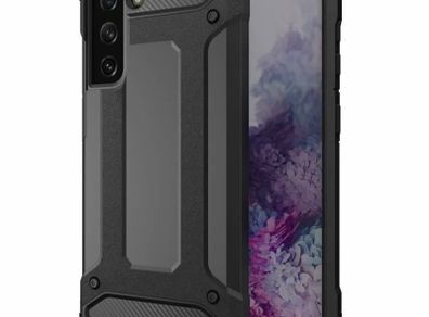Black Shockproof Armour Case For Samsung Galaxy S21 FE Hybrid Back Cover