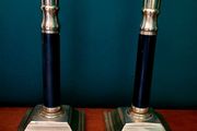 Art deco brass candlesticks