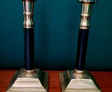 Art deco brass candlesticks