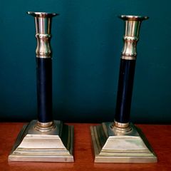 Art deco brass candlesticks