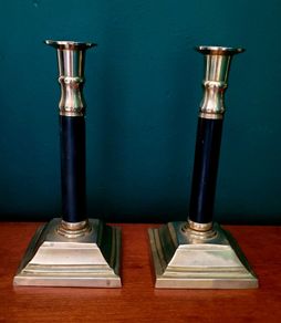 Art deco brass candlesticks