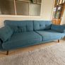French Connection DFS Zinc Sofa Suite in Teal - 4 seater, 3 seater & Cuddler Image 2
