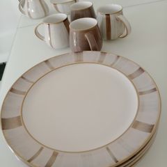 10pc Denby Truffle & Layers Set - Plates, Mugs, Jug & Bowl.