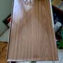 Vintage German side table with grey metal frame on wheels Image 3