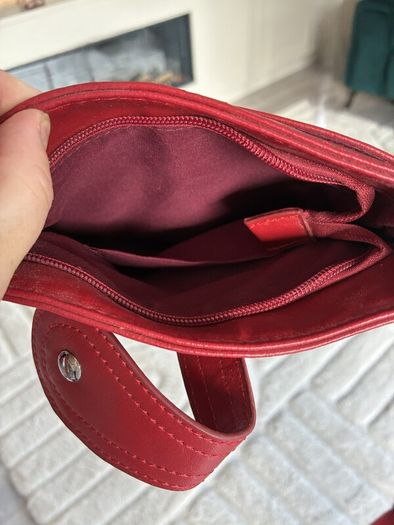 Ladies Red Buckle Style Crossbody Bag